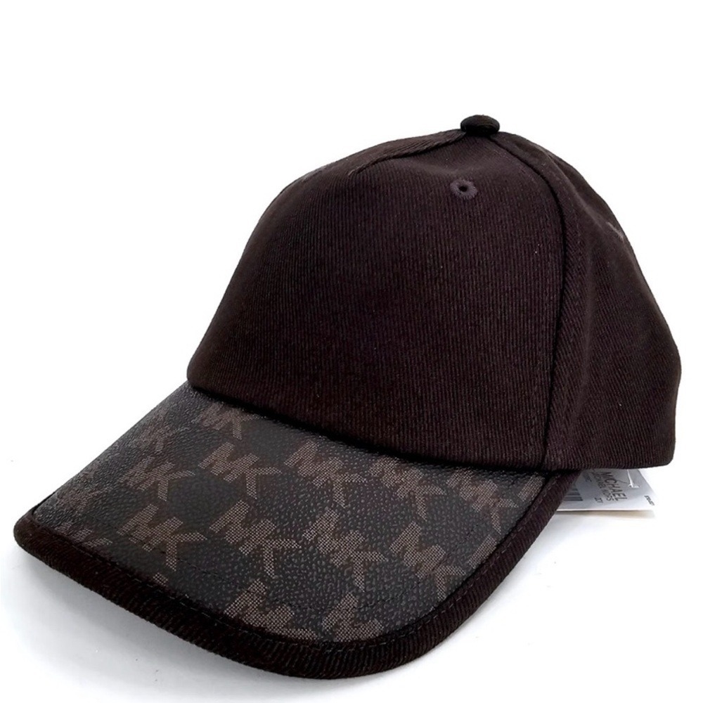 Michael Kors Monogram Logo Print Visor Baseball Cap Women's NWT Black MSRP $68 - Picture 2 of 8